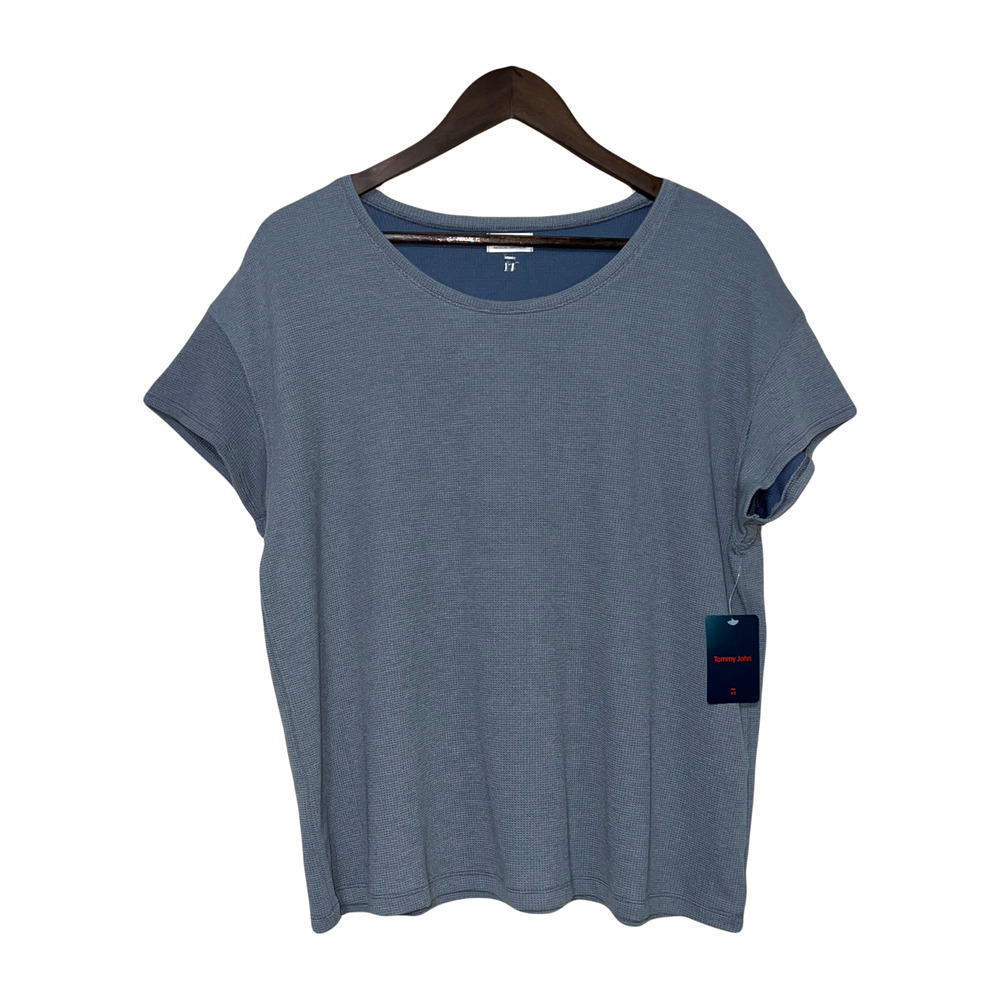 Tommy John Women's Waffle Loungewear Tee Boxy Athleisure Heritage - Large NWT